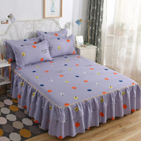 Thumbnail for Printed Double Layer Bed Skirt Set for King Queen Size Bed - Casatrail.com