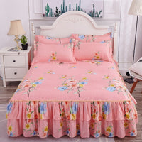 Thumbnail for Printed Double Layer Bed Skirt Set for King Queen Size Bed - Casatrail.com