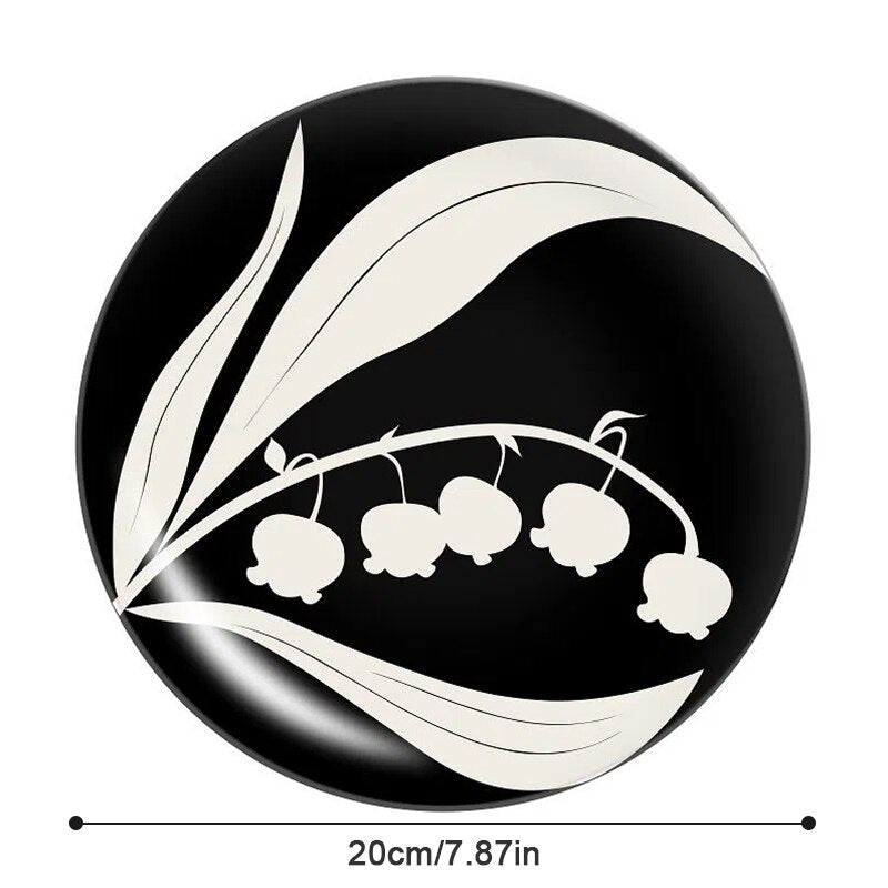 Printed Round Bamboo Fiber Dining Plate - Casatrail.com