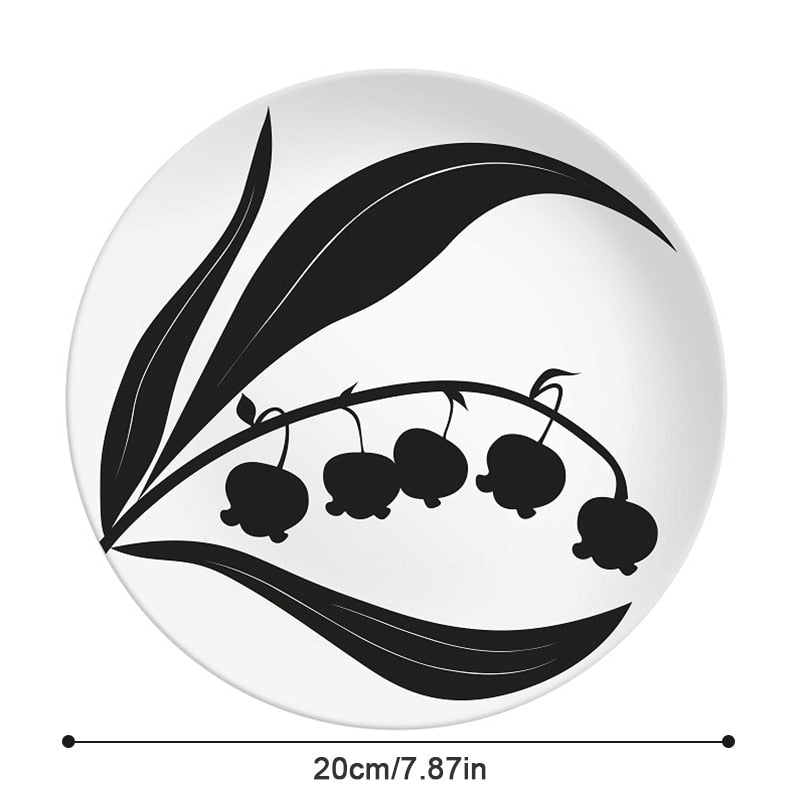 Printed Round Bamboo Fiber Dining Plate - Casatrail.com