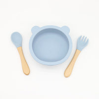 Thumbnail for Baby Bear Shape Silicone Bowl With Spoon
