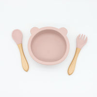 Thumbnail for Baby Bear Shape Silicone Bowl With Spoon