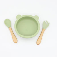 Thumbnail for Baby Bear Shape Silicone Bowl With Spoon