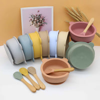 Thumbnail for Baby Bear Shape Silicone Bowl With Spoon