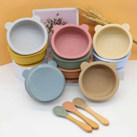 Thumbnail for Baby Bear Shape Silicone Bowl With Spoon