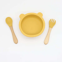Thumbnail for Baby Bear Shape Silicone Bowl With Spoon
