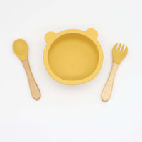 Thumbnail for Baby Bear Shape Silicone Bowl With Spoon