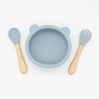 Thumbnail for Baby Bear Shape Silicone Bowl With Spoon