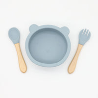 Thumbnail for Baby Bear Shape Silicone Bowl With Spoon