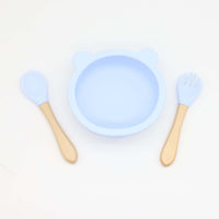 Thumbnail for Baby Bear Shape Silicone Bowl With Spoon