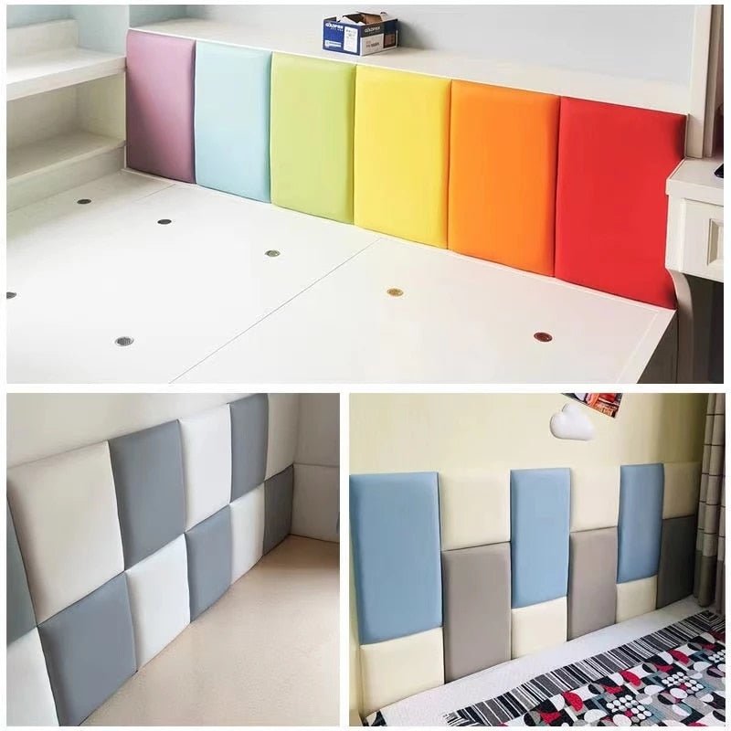 PU Soft Pack Tatami Bed Headboards Decor with 3D Wall Sticker - Casatrail.com