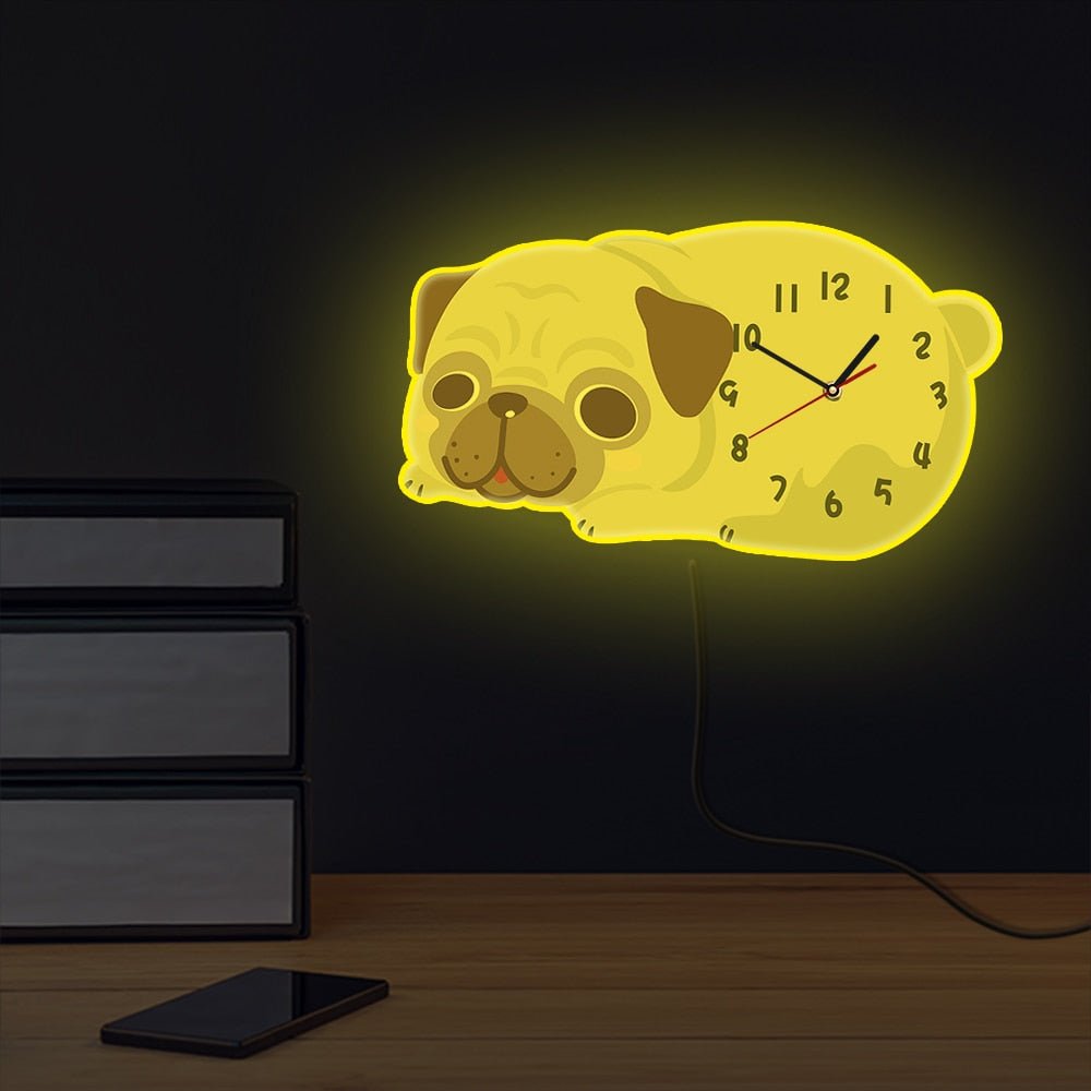 Pug Wall Clock for Kids Nursery Room - Casatrail.com