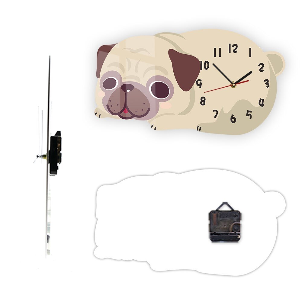 Pug Wall Clock for Kids Nursery Room - Casatrail.com