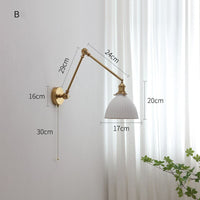 Thumbnail for Pull Chain Switch LED Wall Light Sconces with Long Swing Arm - Casatrail.com