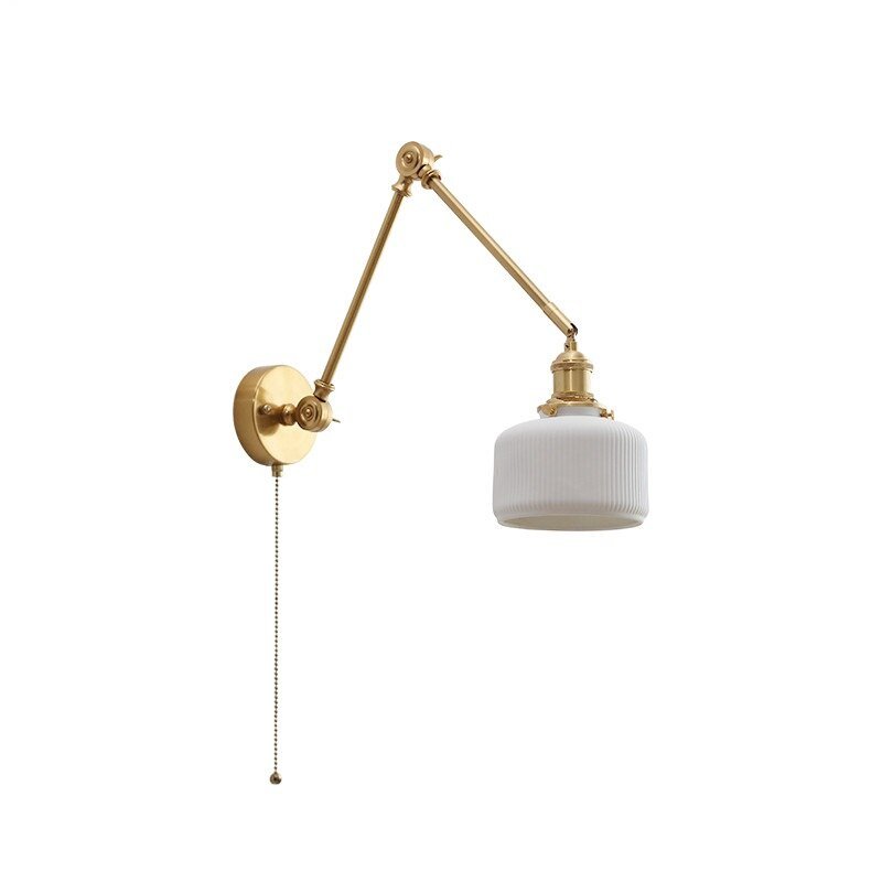 Pull Chain Switch LED Wall Light Sconces with Long Swing Arm - Casatrail.com