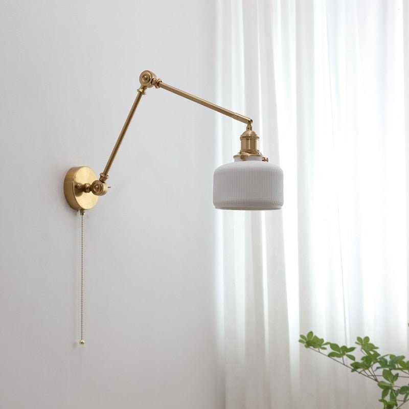 Pull Chain Switch LED Wall Light Sconces with Long Swing Arm - Casatrail.com