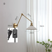 Thumbnail for Pull Chain Switch LED Wall Light Sconces with Long Swing Arm - Casatrail.com