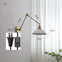 Thumbnail for Pull Chain Switch LED Wall Light Sconces with Long Swing Arm - Casatrail.com