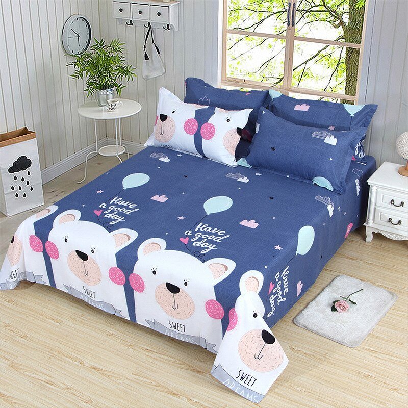 Queen King Bed Flat Sheet - Comfortable Frosted Soft Dormitory - Casatrail.com