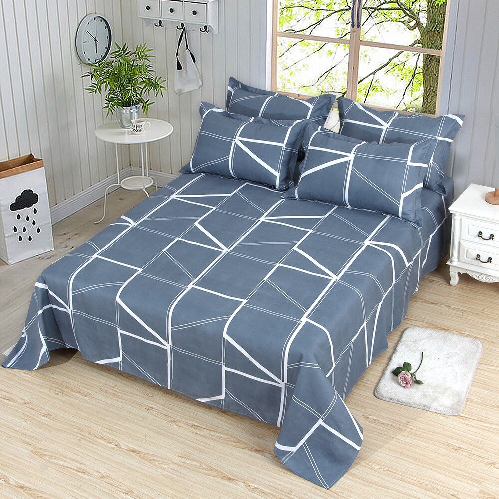 Queen King Bed Flat Sheet - Comfortable Frosted Soft Dormitory - Casatrail.com