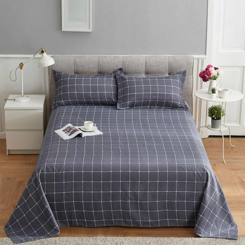 Queen King Bed Flat Sheet - Comfortable Frosted Soft Dormitory - Casatrail.com