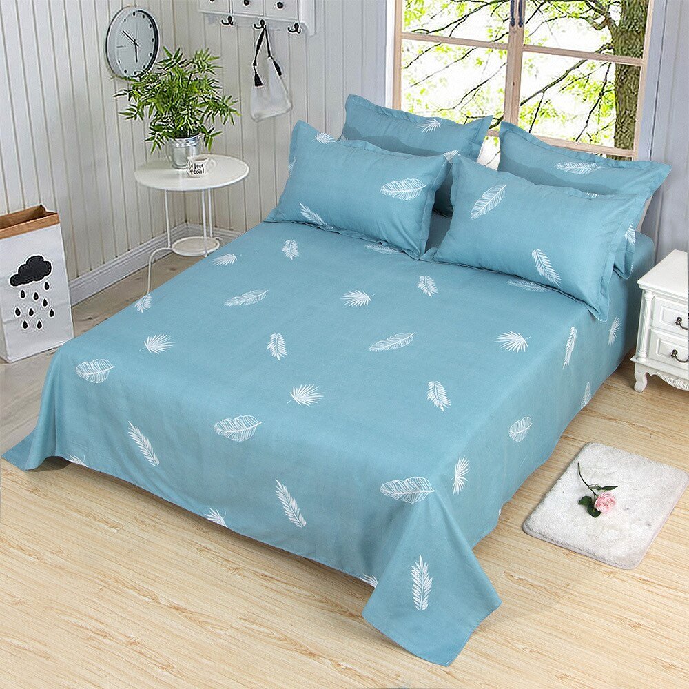 Queen King Bed Flat Sheet - Comfortable Frosted Soft Dormitory - Casatrail.com