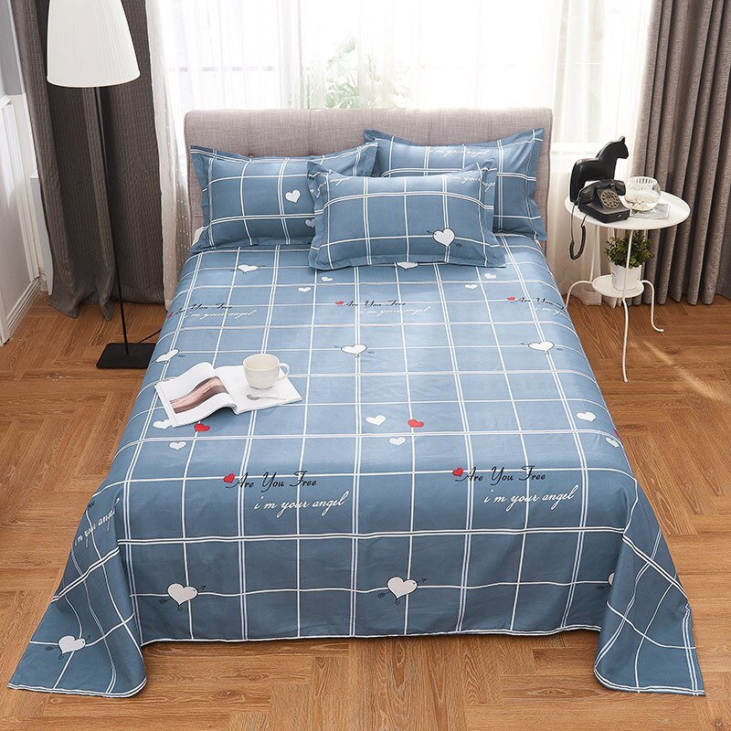 Queen King Bed Flat Sheet - Comfortable Frosted Soft Dormitory - Casatrail.com