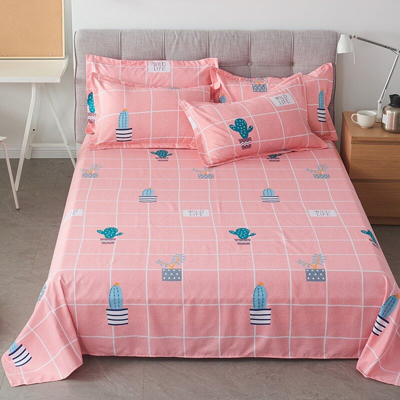 Queen King Bed Flat Sheet - Comfortable Frosted Soft Dormitory - Casatrail.com