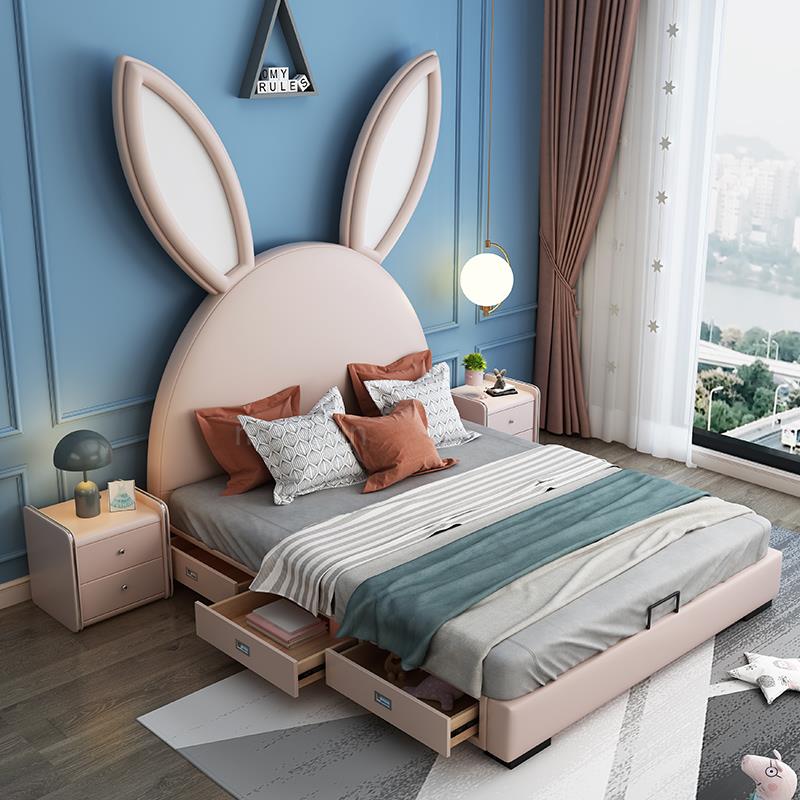 Rabbit Children's Bed Simple Style Solid Wood Bedroom Bed - Casatrail.com