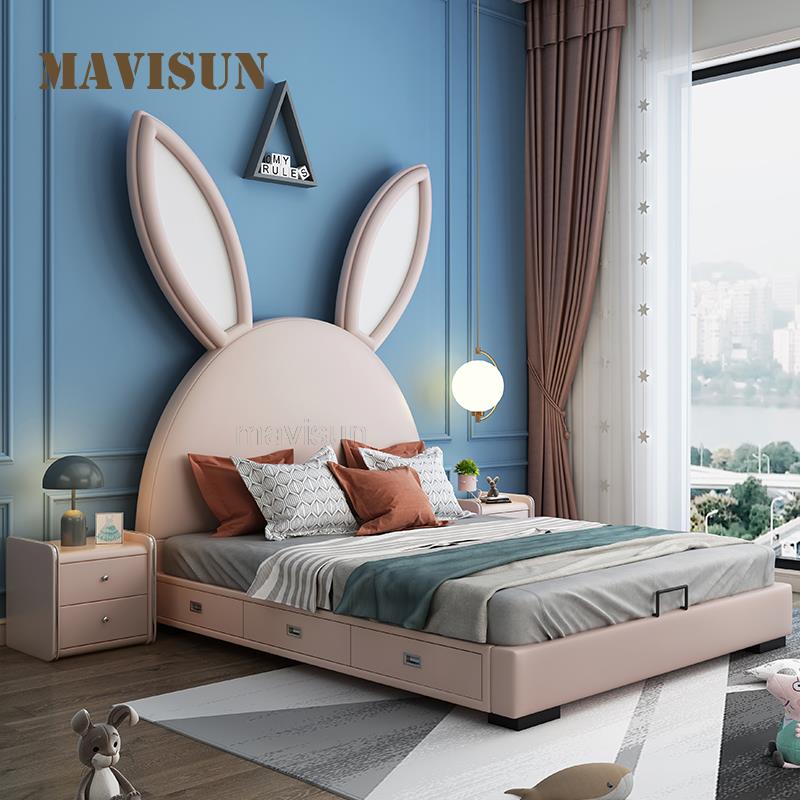 Rabbit Children's Bed Simple Style Solid Wood Bedroom Bed - Casatrail.com