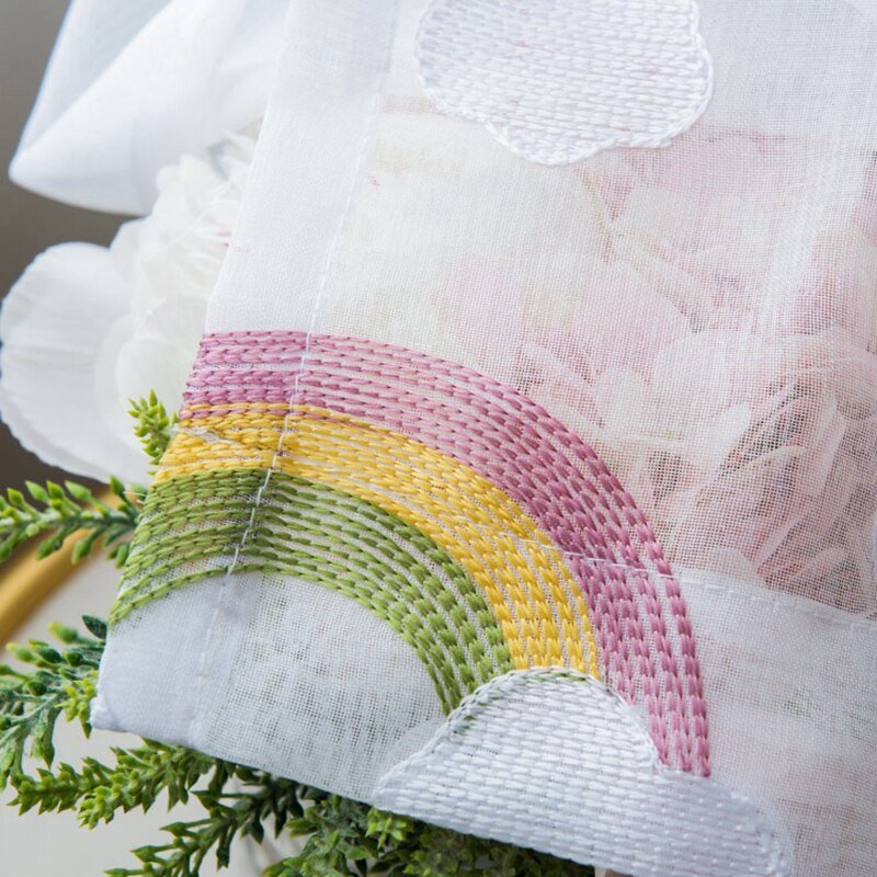 Rainbow Clouds Embroidered Tulle Curtains - Casatrail.com