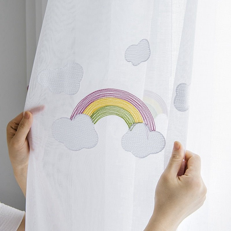 Rainbow Clouds Embroidered Tulle Curtains - Casatrail.com