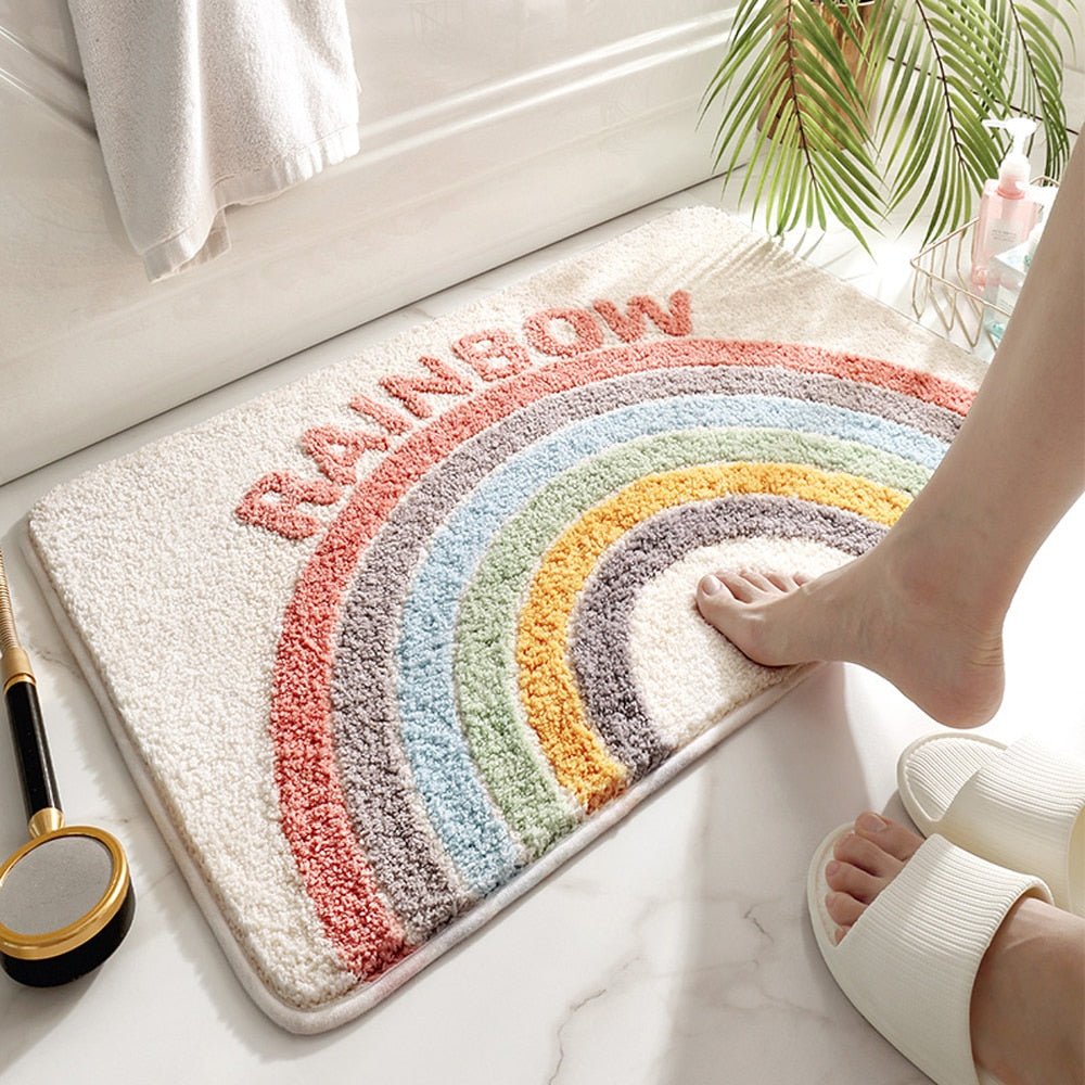 Rainbow Microfiber Fleece Floor Mat - Casatrail.com