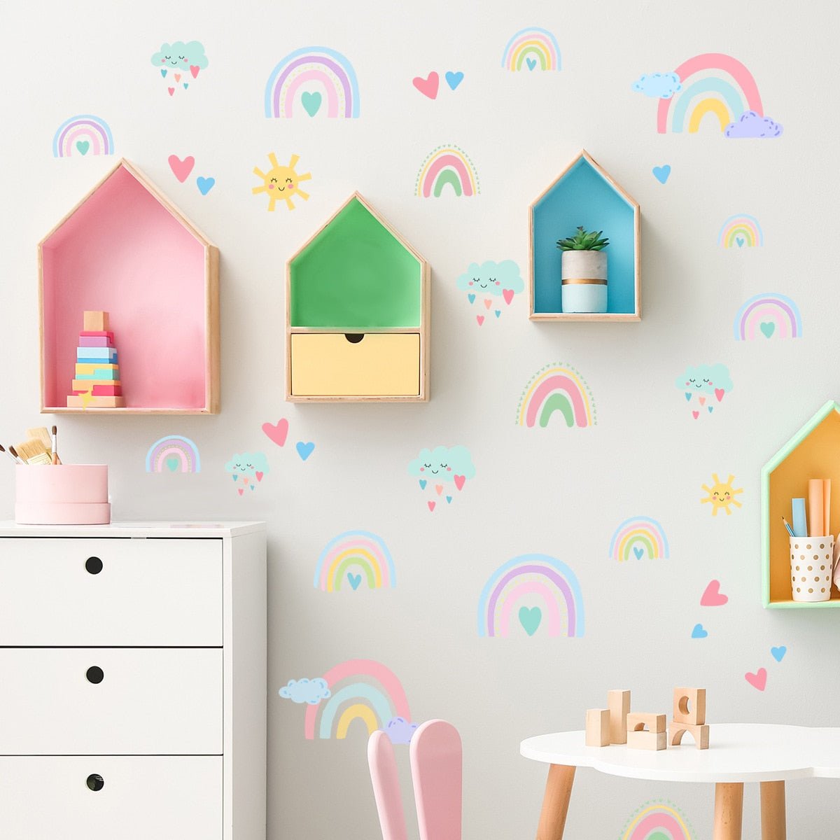 Rainbow Wall Stickers - Cartoon Colorful Decor - Casatrail.com