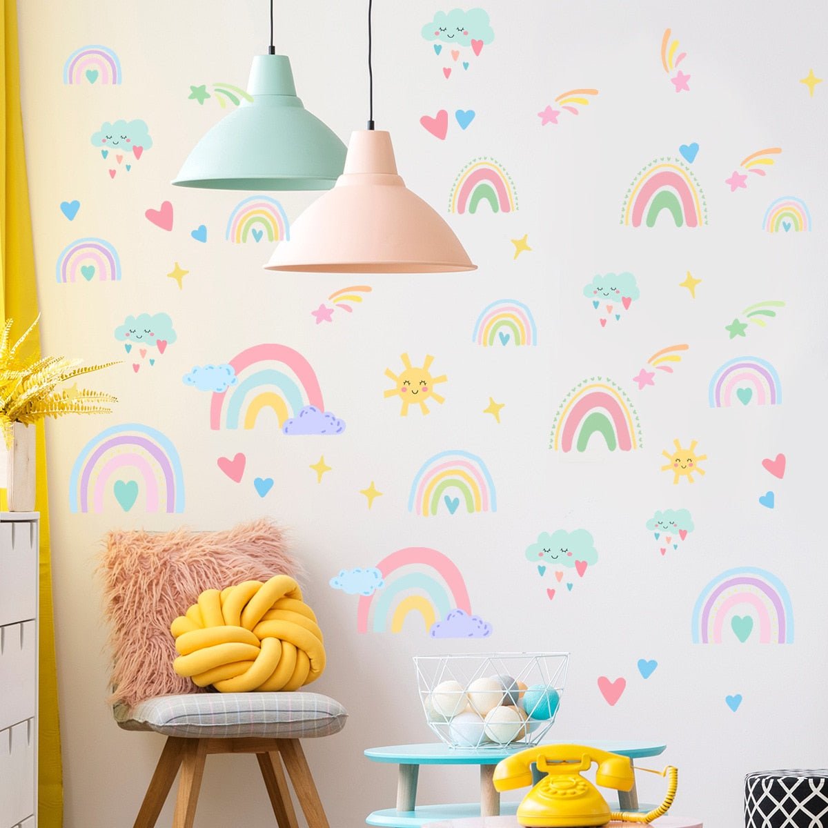 Rainbow Wall Stickers - Cartoon Colorful Decor - Casatrail.com