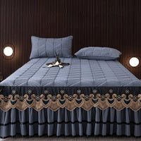 Thumbnail for RainFire Elegant Quilted Bed Skirt Set - King Queen Size - Casatrail.com