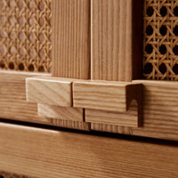 Thumbnail for Rattan Solid Wood Wardrobe - Casatrail.com