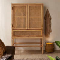 Thumbnail for Rattan Solid Wood Wardrobe - Casatrail.com
