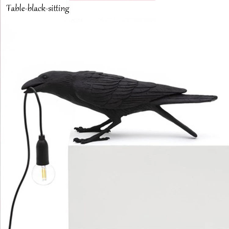 Raven Resin Crow Table/Wall Lamp - Casatrail.com