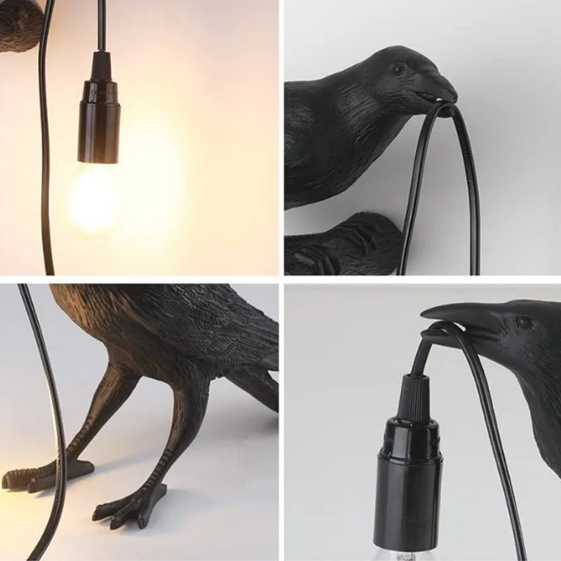 Raven Resin Crow Table/Wall Lamp - Casatrail.com