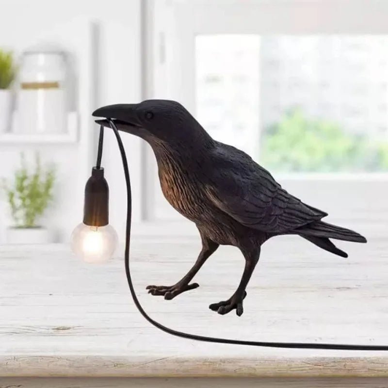 Raven Resin Crow Table/Wall Lamp - Casatrail.com