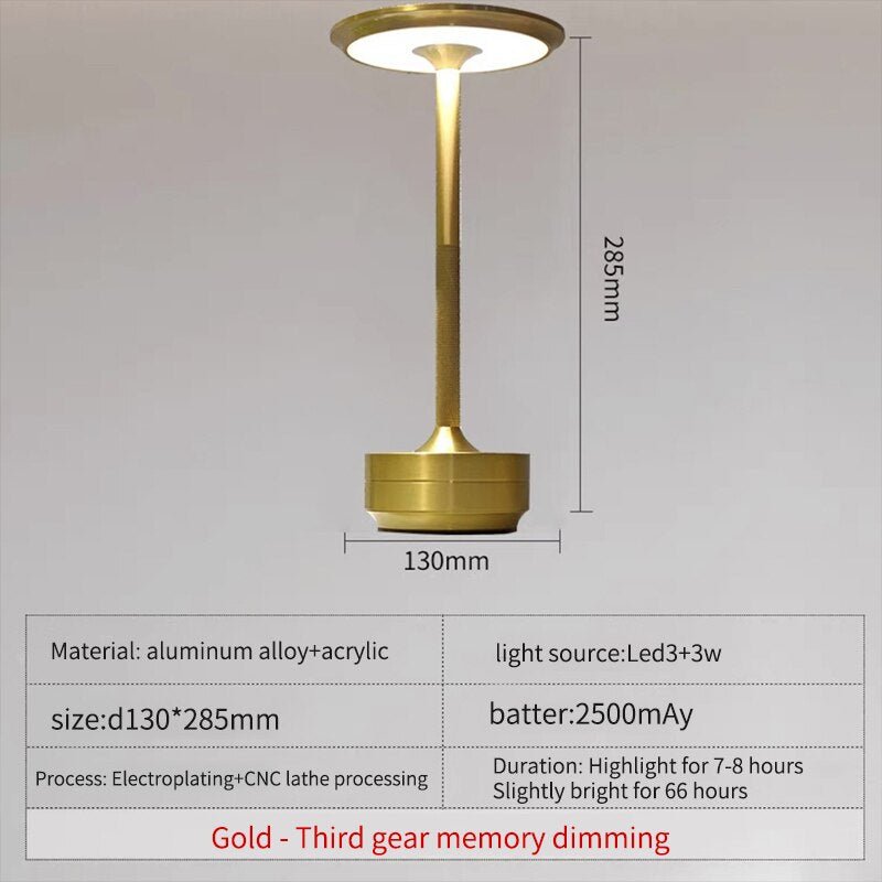 Rechargeable Aluminum LED Lamp - Casatrail.com