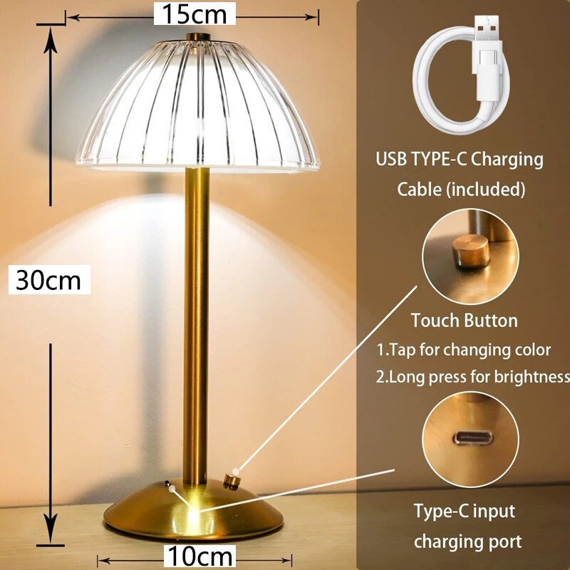 Rechargeable Table Lamp With LED Light - Casatrail.com