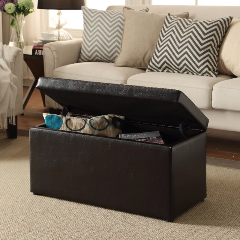 Rectangular Lift Top Storage Ottoman - Casatrail.com