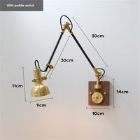 Thumbnail for Retro Copper Wall Light with Adjustable Long Swing Arm - Casatrail.com