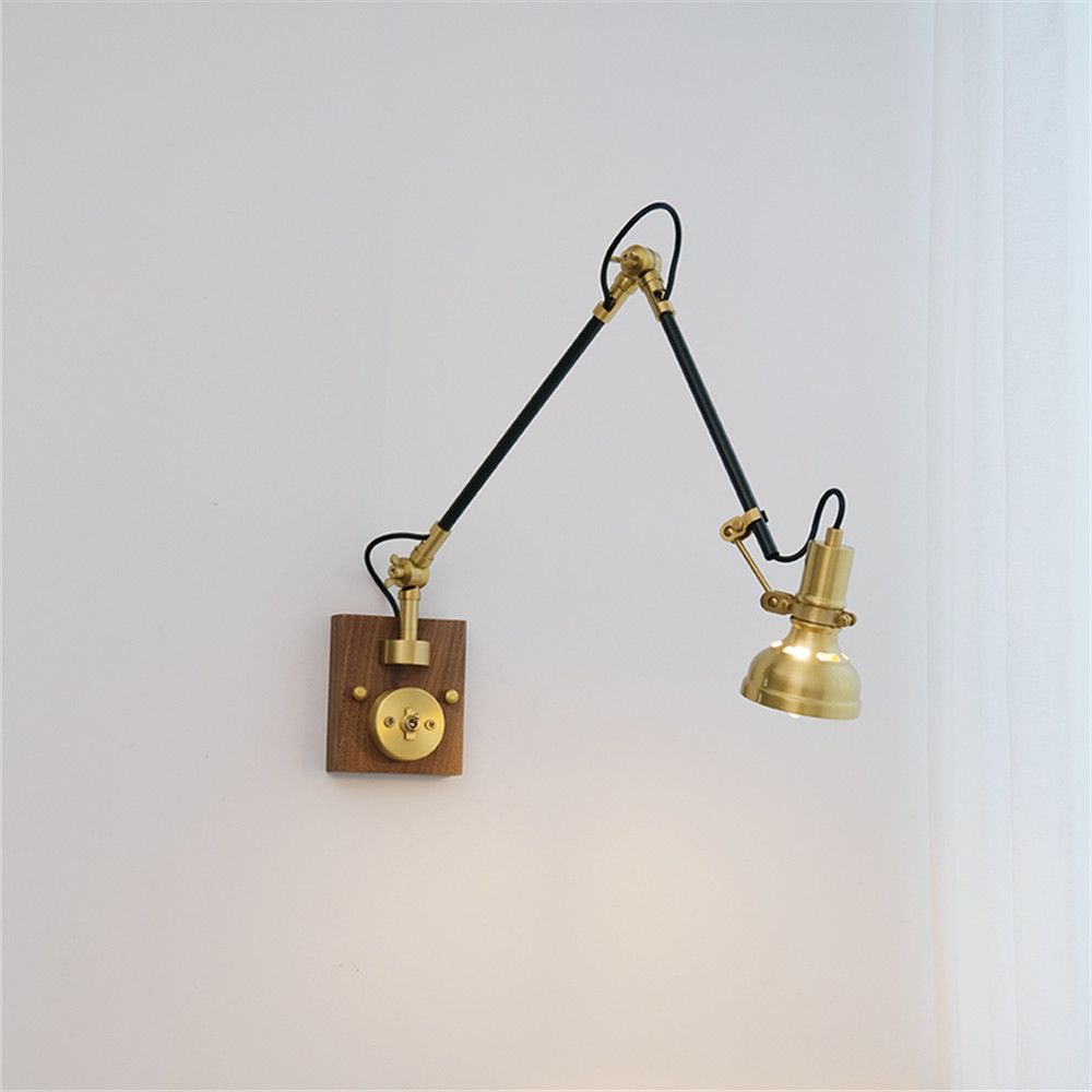 Retro Copper Wall Light with Adjustable Long Swing Arm - Casatrail.com