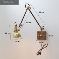 Thumbnail for Retro Copper Wall Light with Adjustable Long Swing Arm - Casatrail.com