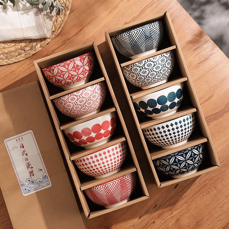 Retro Creative Ceramic Rice Bowl Set - Casatrail.com