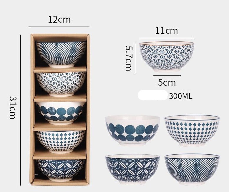 Retro Creative Ceramic Rice Bowl Set - Casatrail.com