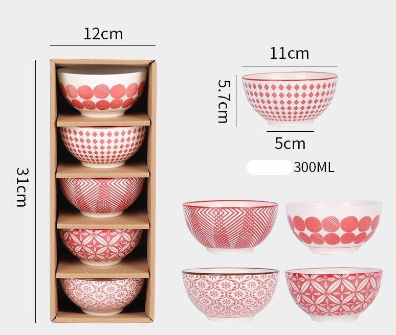 Retro Creative Ceramic Rice Bowl Set - Casatrail.com